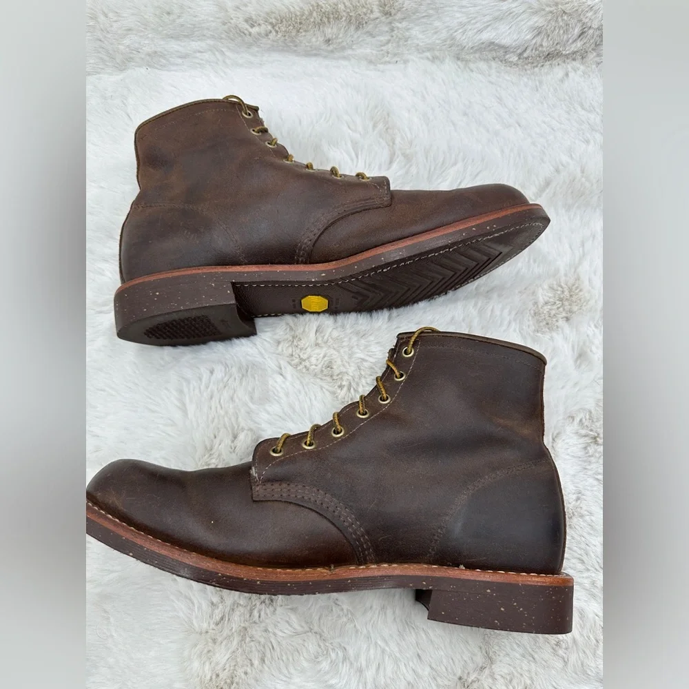 Original Chippewa Men's Service Utility Boot‎ Brown Bomber Distressed size 13 D